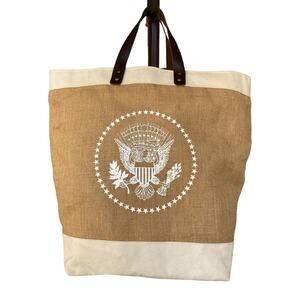 Donald J. Trump White House Executive Made in USA Cotton and Burlap Beach Bag